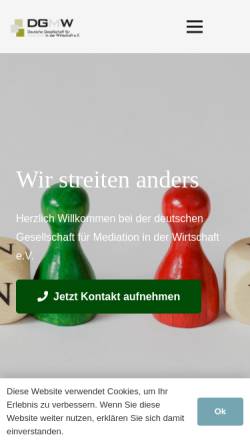 Vorschau der mobilen Webseite dgmw.de, DGMW - Deutsche Gesellschaft für Mediation in der Wirtschaft e.V.