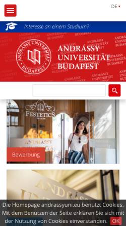 Vorschau der mobilen Webseite www.andrassyuni.eu, Andrássy Gyula Deutschsprachige Universität Budapest