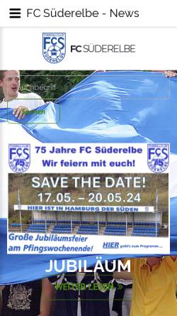 Vorschau der mobilen Webseite www.fcsuederelbe.de, FC Süderelbe