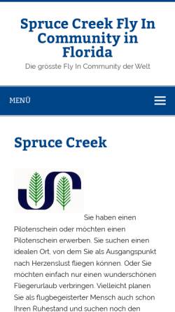 Vorschau der mobilen Webseite spruce-creek.de, Spruce Creek Fly-In Community