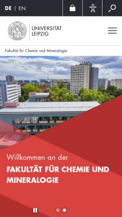 Vorschau der mobilen Webseite www.uni-leipzig.de, Fakultät für Chemie und Mineralogie an der Universität Leipzig
