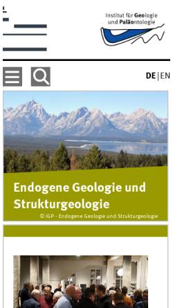 Vorschau der mobilen Webseite www.uni-muenster.de, Geologisch-Paläontologisches Institut der Universität Münster