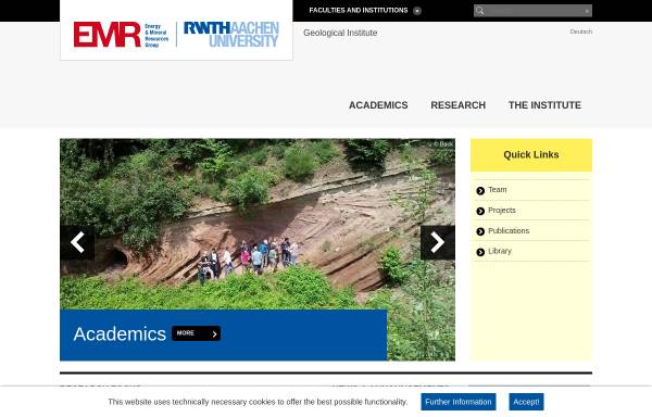 Vorschau von www.geol.rwth-aachen.de, Lehrstuhl für Geologie und Paläontologie der Rheinisch-Westfälischen Universität Aachen