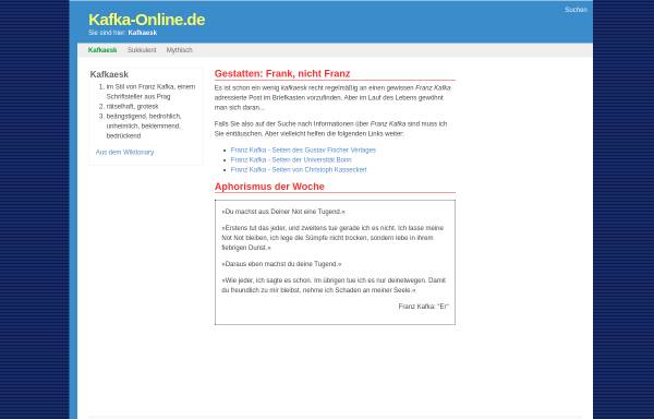 Vorschau von www.kafka-online.de, Kafka-Online