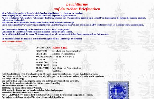Vorschau von www.bergmann-deutschland.de, Leuchttürme auf deutschen Briefmarken
