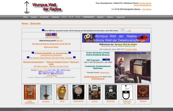 Vorschau von www.welt-der-alten-radios.de, Wumpus Welt der alten Radios