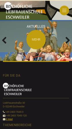 Vorschau der mobilen Webseite www.bls-eschweiler.de, Bischöfliche Liebfrauenschule Eschweiler