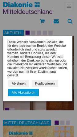 Vorschau der mobilen Webseite www.diakonie-mitteldeutschland.de, Diakonie Mitteldeutschland