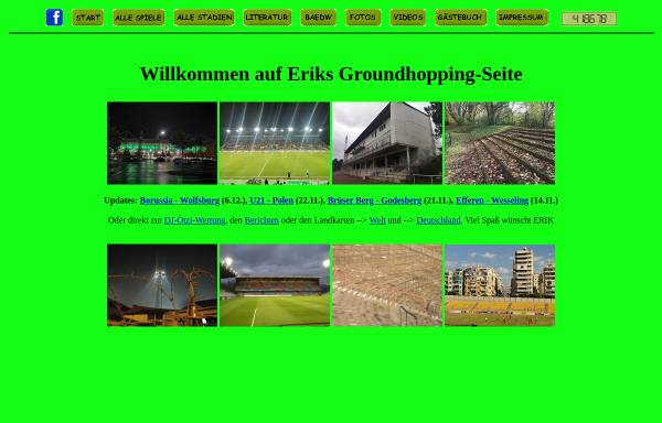 Vorschau von www.baedw.de, Eriks Groundhoppingseite