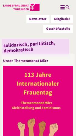 Vorschau der mobilen Webseite www.landesfrauenrat-thueringen.de, Landesfrauenrat Thüringen e.V.