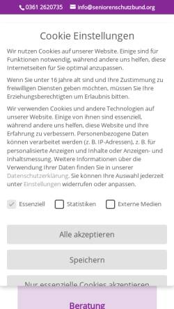 Vorschau der mobilen Webseite www.seniorenschutzbund.org, Schutzbund der Senioren und Vorruheständler Thüringen e.V.
