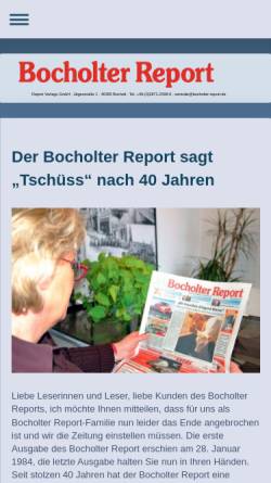 Vorschau der mobilen Webseite www.bocholter-report.eu, Bocholter Report