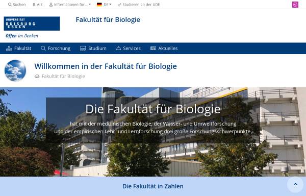 Vorschau von www.uni-duisburg-essen.de, Institut für Biologie der Universität Essen Duisburg