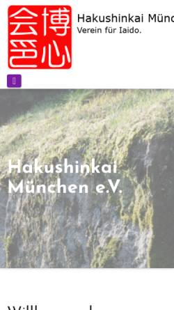Vorschau der mobilen Webseite www.hakushinkai-muenchen.de, Hakushinkai München e.V.