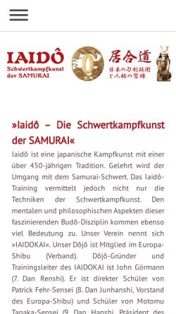 Vorschau der mobilen Webseite www.iaidokai.de, Iaidokai Offenburg
