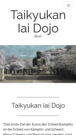 Vorschau der mobilen Webseite www.iaido.ch, Taikyukan Iai Dojo