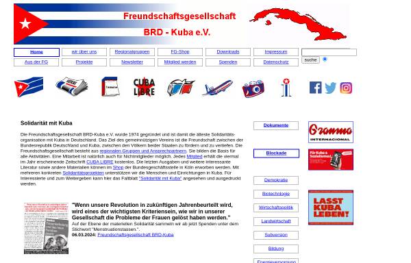 Vorschau von www.fgbrdkuba.de, Freundschaftsgesellschaft BRD-Kuba e.V.
