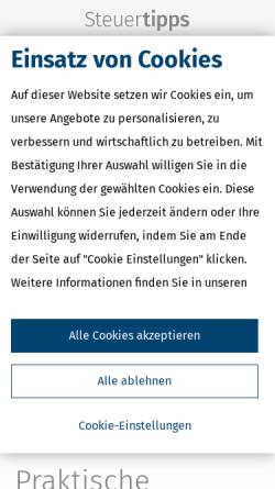Vorschau der mobilen Webseite www.steuertipps.de, Steuertipps.de