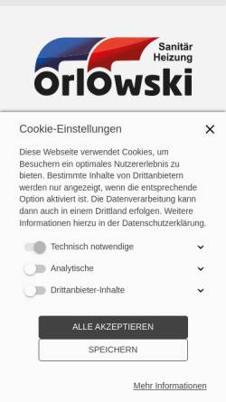 Vorschau der mobilen Webseite www.heizungsbau-orlowski.de, Heizung & Sanitär Orlowski