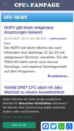 Vorschau der mobilen Webseite www.cfc-fanpage.de, CFC-Fanpage