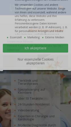 Vorschau der mobilen Webseite www.tierarztpraxis-koeln.de, Elisabeth Kellerwessel, Tierarztpraxis