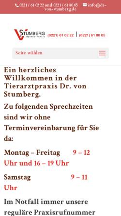 Vorschau der mobilen Webseite www.dr-von-stumberg.de, Dr. Ralph Peter von Stumberg, Tierarzt