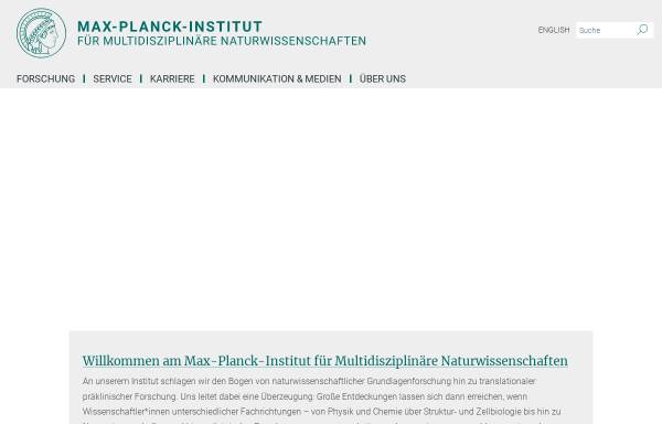 Vorschau von www.mpibpc.mpg.de, Max-Planck-Institut für biophysikalische Chemie