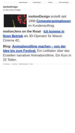 Vorschau der mobilen Webseite www.motiondesign.de, MotionDesign, Inh. Jens Bendig