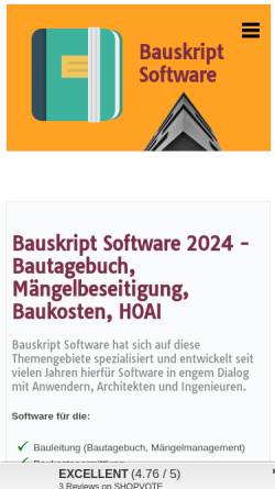 Vorschau der mobilen Webseite bauskript.de, Bauskript.de