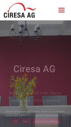Vorschau der mobilen Webseite www.ciresa.ch, Peter Ciresa AG