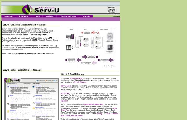 Vorschau von www.serv-u.info, Serv-U der Server für Jedermann