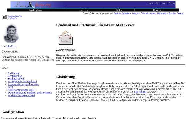 LinuxFocus.org - Sendmail und Fetchmail: Ein lokaler Mail Server