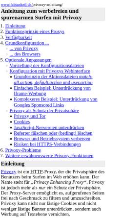 Vorschau der mobilen Webseite www.fabiankeil.de, Privoxy-Anleitung