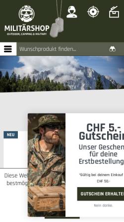 Vorschau der mobilen Webseite www.armyshop.ch, Imbach Army-Jeansshop