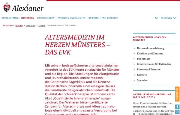Vorschau von www.evk-muenster.de, Evangelisches Krankenhaus Johannisstift Münster gGmbH (EVK)