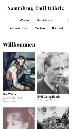 Vorschau der mobilen Webseite buehrle.ch, Sammlung E.G.Bührle