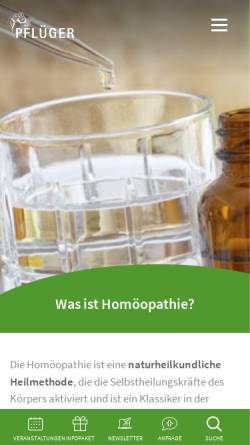 Vorschau der mobilen Webseite www.homoeopathie.de, Homöopathie Online