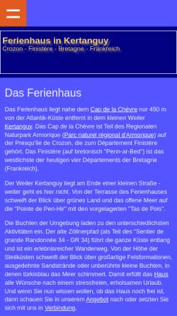 Vorschau der mobilen Webseite www.ferienhaus-kertanguy.de, Ferienhaus, Familie Hascoet