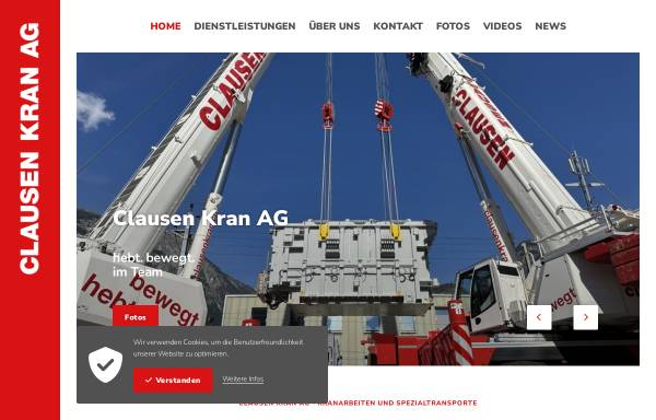 Vorschau von www.clausenkran.ch, Clausenk Kran AG