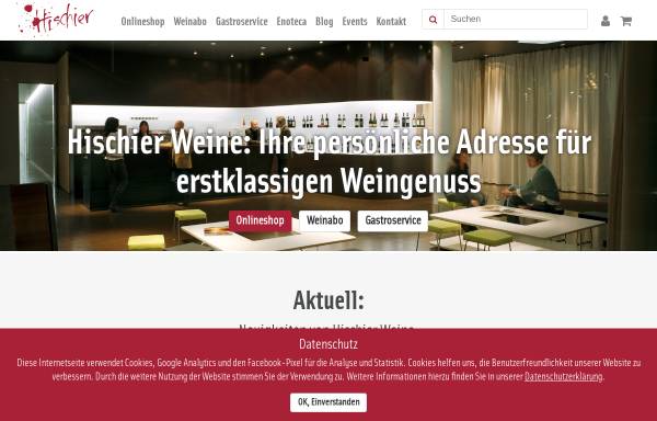 Vorschau von www.hischierweine.ch, Hischier Weine, Weinhandel und Import