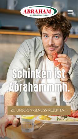 Vorschau der mobilen Webseite www.abraham.de, Abraham Schinken GmbH & Co. KG