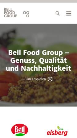 Vorschau der mobilen Webseite www.bellfoodgroup.com, Bell AG