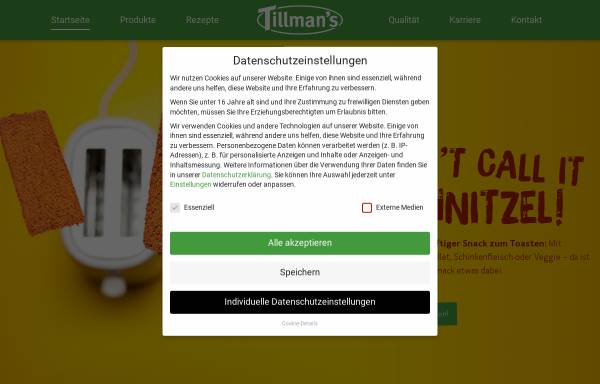 Vorschau von www.tillmans.de, Tillman´s Fleisch & Convenience GmbH