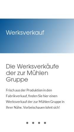Vorschau der mobilen Webseite www.zurmuehlengruppe.de, Weimarer Wurstwaren GmbH