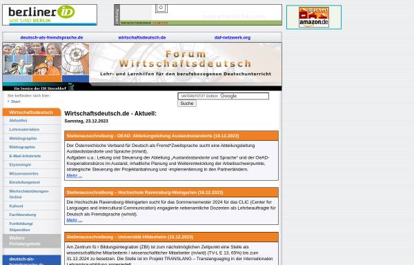 Vorschau von www.wirtschaftsdeutsch.de, Wirtschaftsdeutsch im Internet - Lehr- und Lernhilfen für den berufsbezogenen Deutschunterricht
