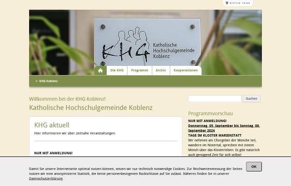 Vorschau von www.khg-koblenz.de, Koblenz - KHG