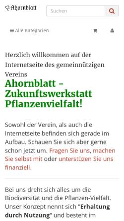 Vorschau der mobilen Webseite www.ahornblatt-garten.de, Ahornblatt GmbH