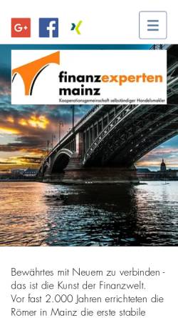 Vorschau der mobilen Webseite www.finex-mainz.de, Finanzexperten Mainz