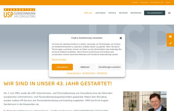 Vorschau von usp-sundermann.com, USP Sundermann - Unternehmens- und Personalberatung