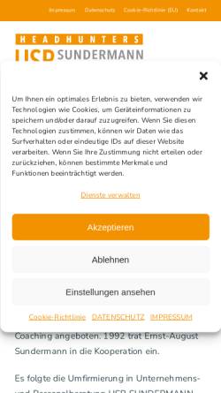 Vorschau der mobilen Webseite usp-sundermann.com, USP Sundermann - Unternehmens- und Personalberatung